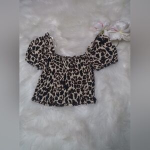 Monteau Los Angeles Puff Sleeve Crop Top Size S